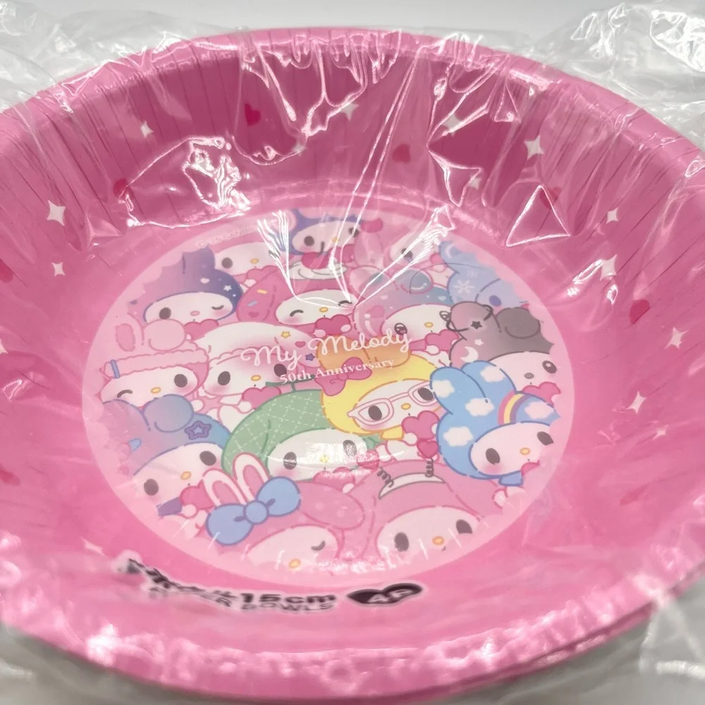 Sanrio My Melody 50th Anniversary Paper Bowls and Cups Set
